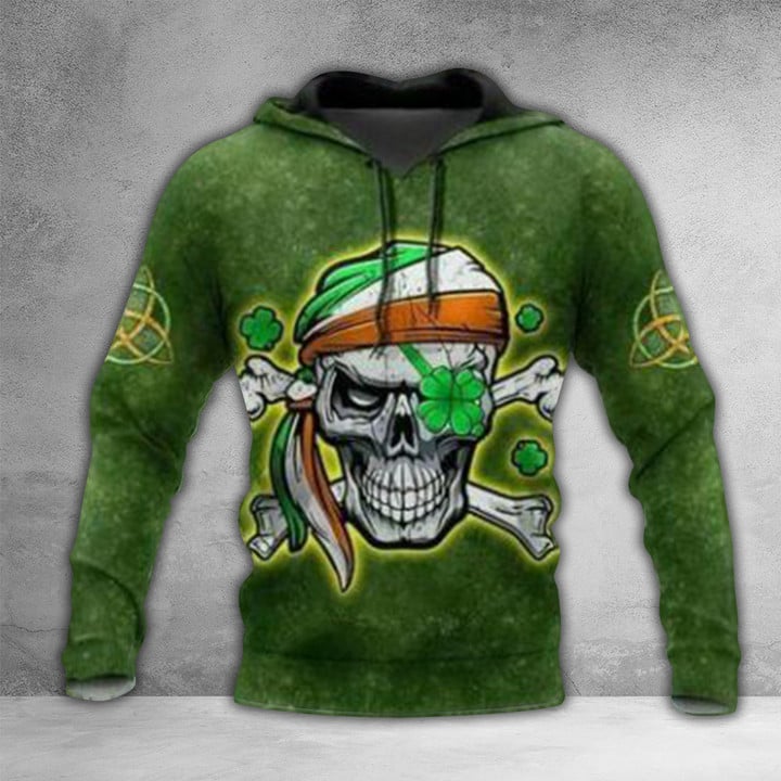 Skull Irishman Irish St Patrick Day 3D Hoodie All Over Print Mother Gift