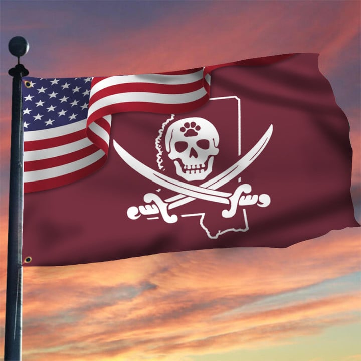 Mississippi Mike Leach Pirate Flag USA Honor Mike Leach Pirate State Fan Merchandise