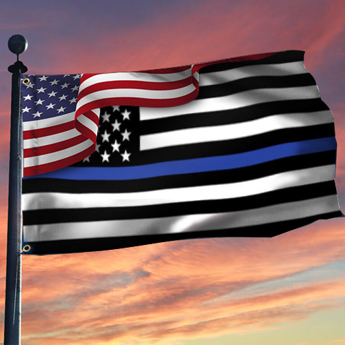 Thin Blue Line American Flag Law Enforcement Support Patriotic Flag Outdoor Indoor
