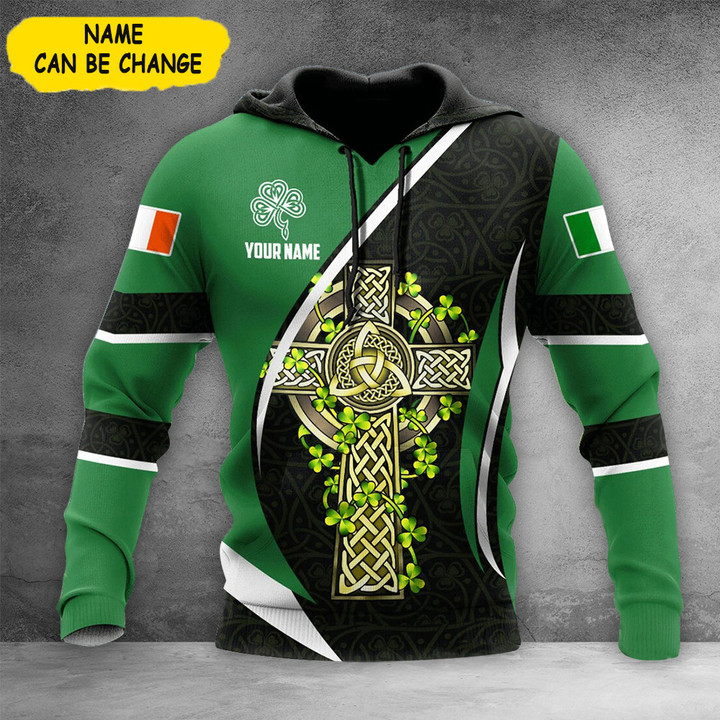 Customized Celtic Cross St Patrick's Day Hoodie March 17 Irish Hoodie Gifts For Brother