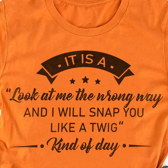 It Is A Look At Me The Wrong Way And I Will Snap You Like A Twig Shirt Funny Tee Shirt Sayings