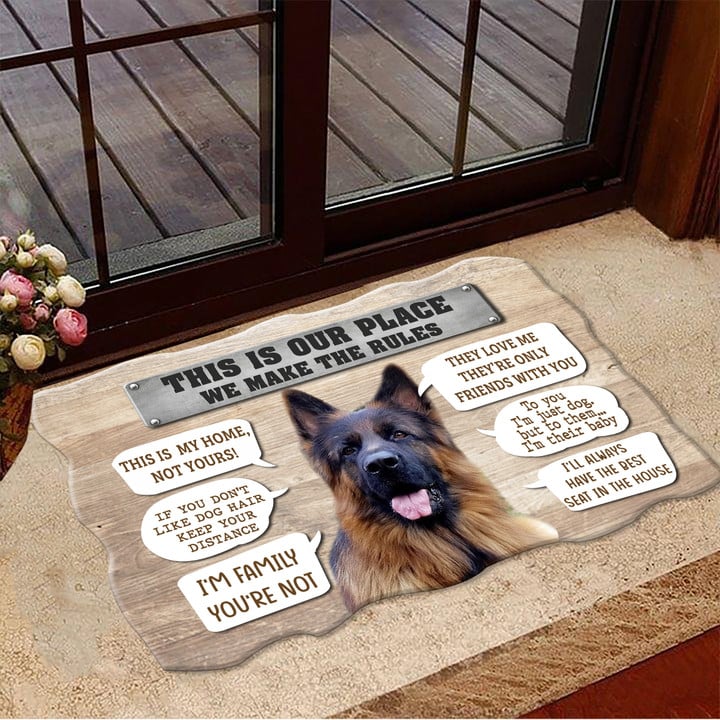 German Shepherd This Is Our Place We Make The Rules This Is My Home Doormat Gift For Dog Lovers