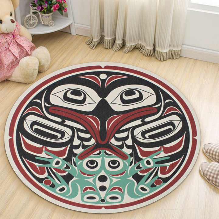 Raven And Frog Haida Art Symbolism Native American Rug Pacific Northwest Style Merch