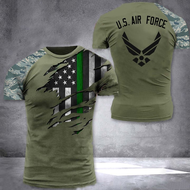 US Air Force Shirt Proud Served Thin Green Line T-Shirt Gifts For Air Force