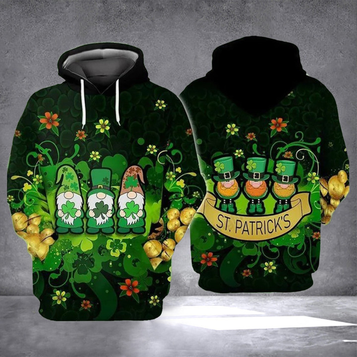 Irish Gnomes St Patrick's Day Hoodie Saint Patrick's Shamrock Clothing Gifts For Uncle
