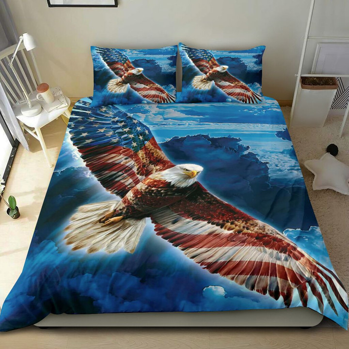 American Eagle Bedding Set Patriotic Soaring Eagle Duvet Cover Gifts For Him