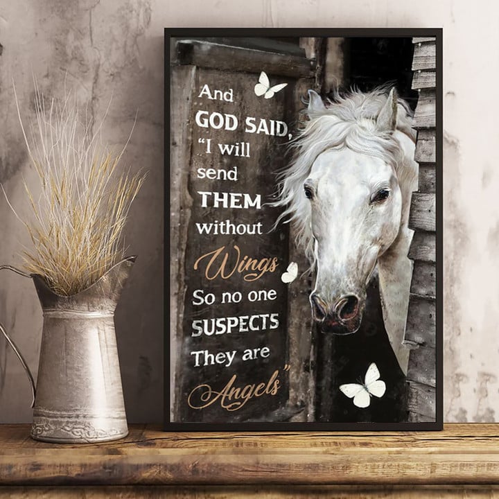 Horse And God Said I Will Send Them Without Wings Poster Horse Lovers Wall Art