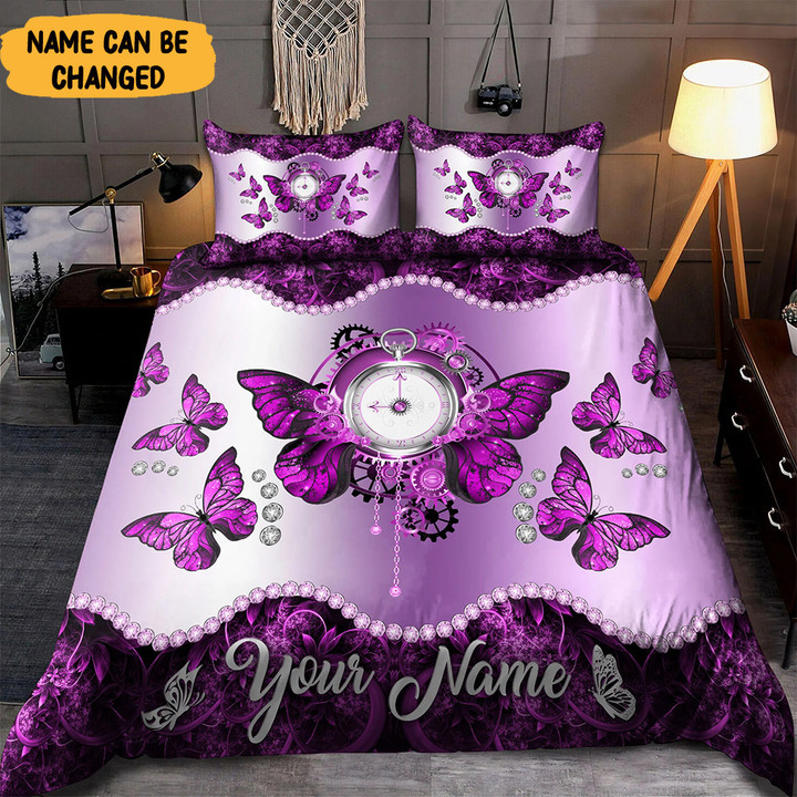 Personalized Butterfly Art Bedding Set Custom Bed Comforter Bedroom Decor