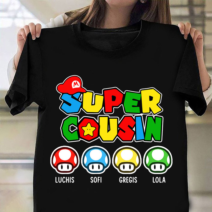 Personalized Super Cousin Shirt Custom Mothers Day Gifts For Him Her