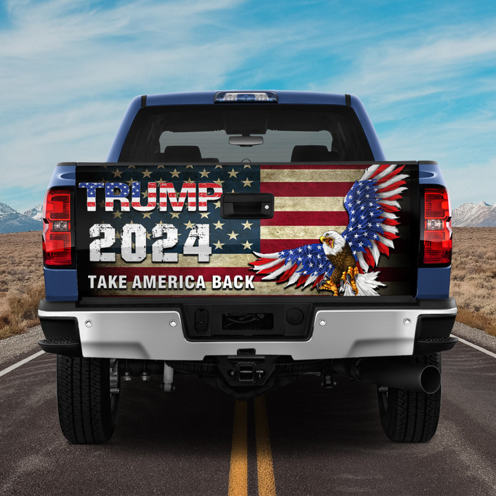 Trump 2024 Tailgate Wrap Takes America Back Support Trump For President Political Merch