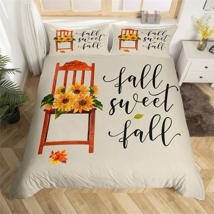 Fall Sweet Fall Bedding Set Sunflower Themed Autumn Gifts For Her