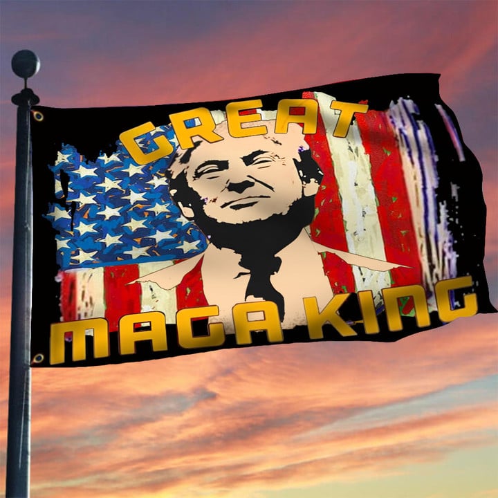 Great Maga King Trump Flag Ultra Maga Donald Trump 2024 Political Flag For Republicans