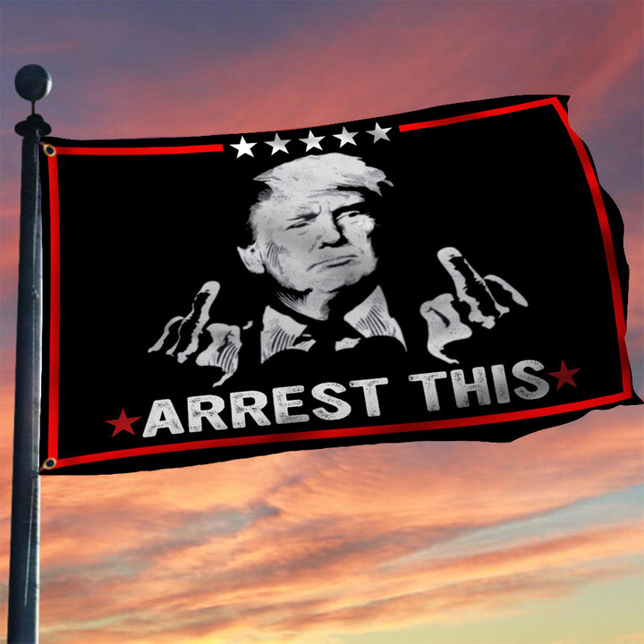 Trump Middle Finger Arrest This Flag Trump 2024 Supporter Political Flag Decor Indoor Outdoor