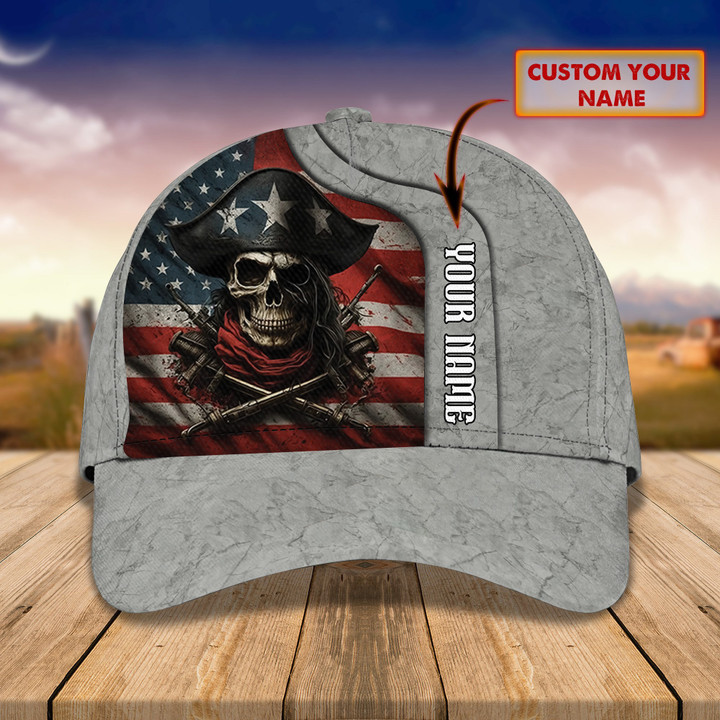 Personalized Pirate Skull American Flag Hat Custom Pirate Hat Gifts For Brother