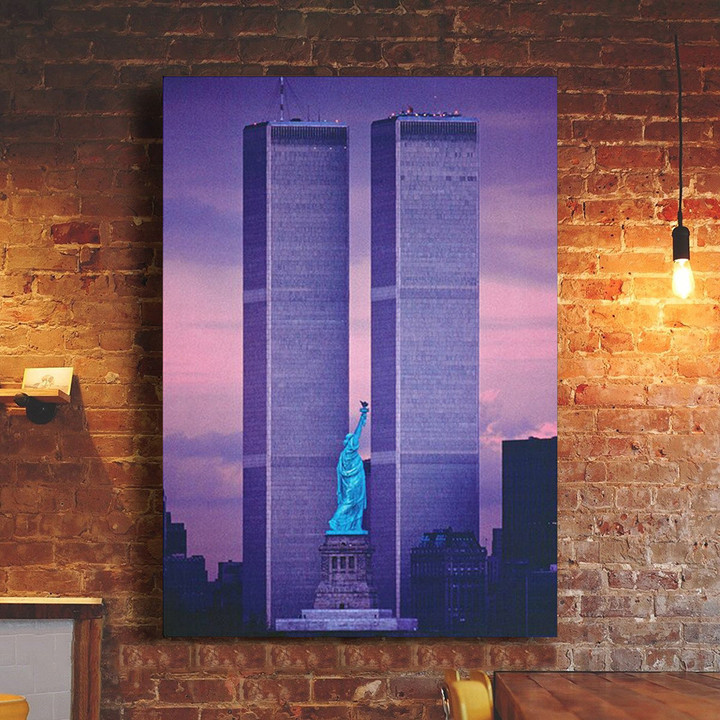 Twin Towers Poster Statue Of Liberty 9.11 Never Forget World Trade Center Poster Art