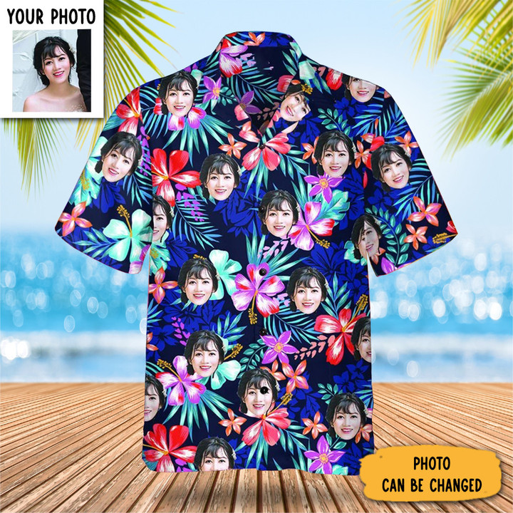 Custom Hawaiian Shirts With Photo Tropical Button Up Shirt Gifts For Boyfriend