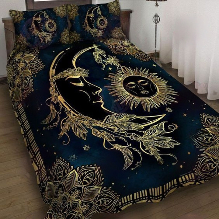 Sun And Moon Mandala Bedding Set Mandala Print Duvet Cover Sun And Moon Bed Sheets