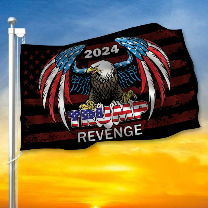 Trump 2024 Revenge Flag American Eagle Donald Trump Flag For MAGA Supporters