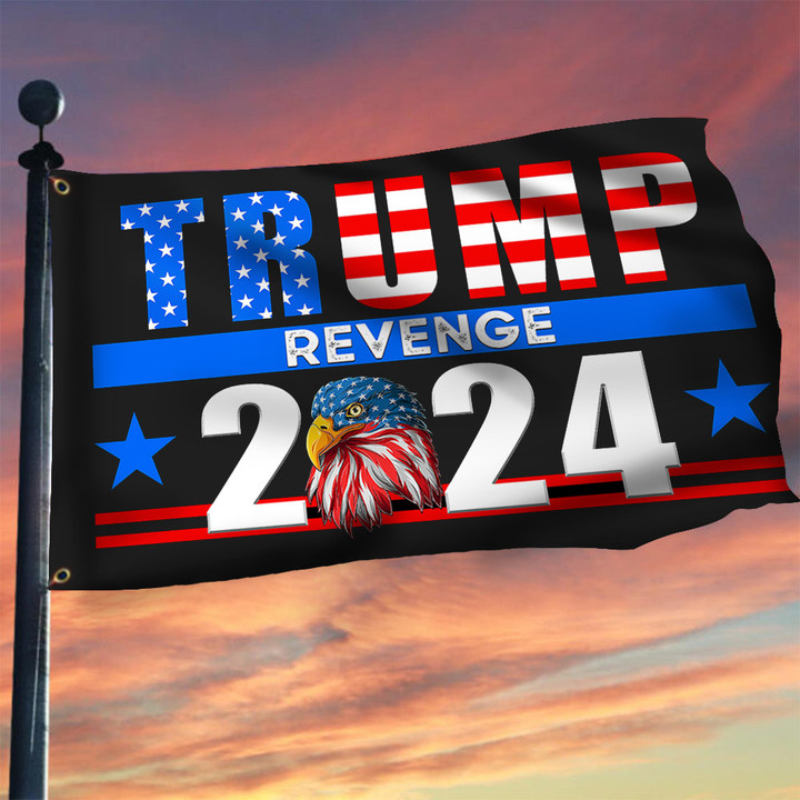 Trump Revenge 2024 Flag Patriotic Eagle Trump 2024 Merchandise Maga Merch