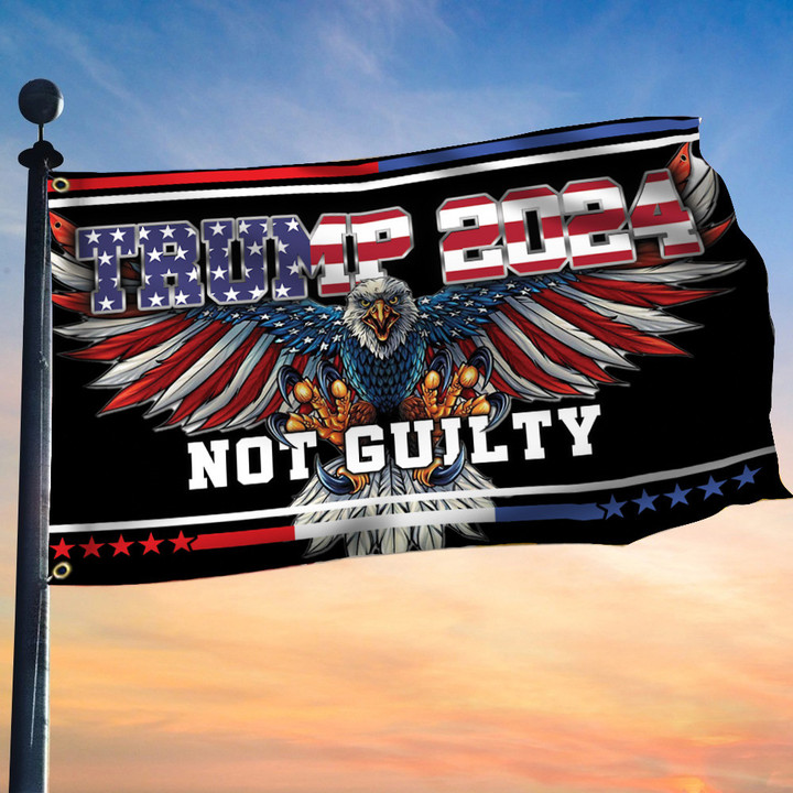 Trump 2024 Not Guilty Flag American Eagle Trump Merchandise Never Surrender
