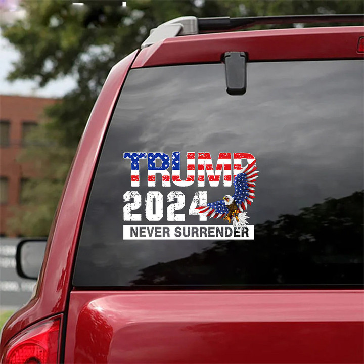 Trump 2024 Never Surrender Car Sticker American Eagle Trump Campaign Merchandise Car Decals