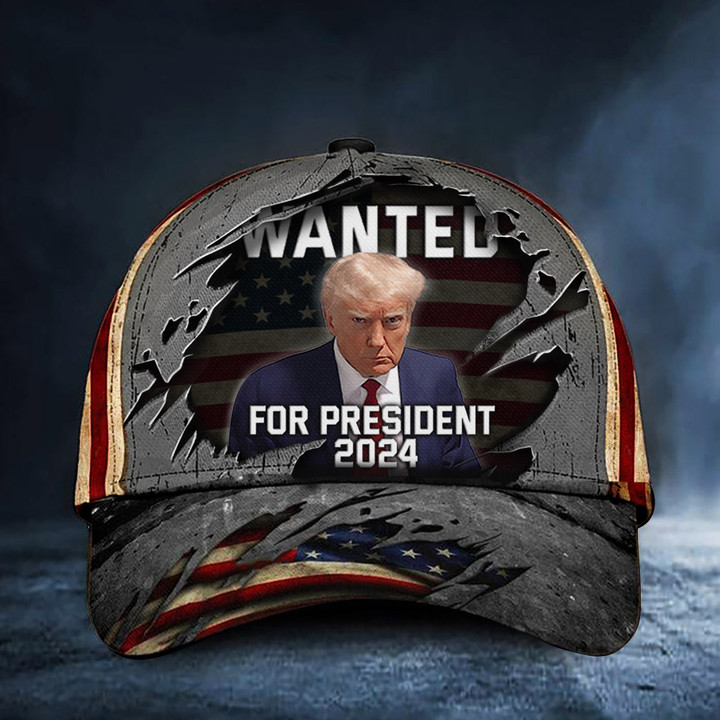 Donald Trump Mugshot Wanted For President 2024 Hat MAGA Trump Campaign Merchandise