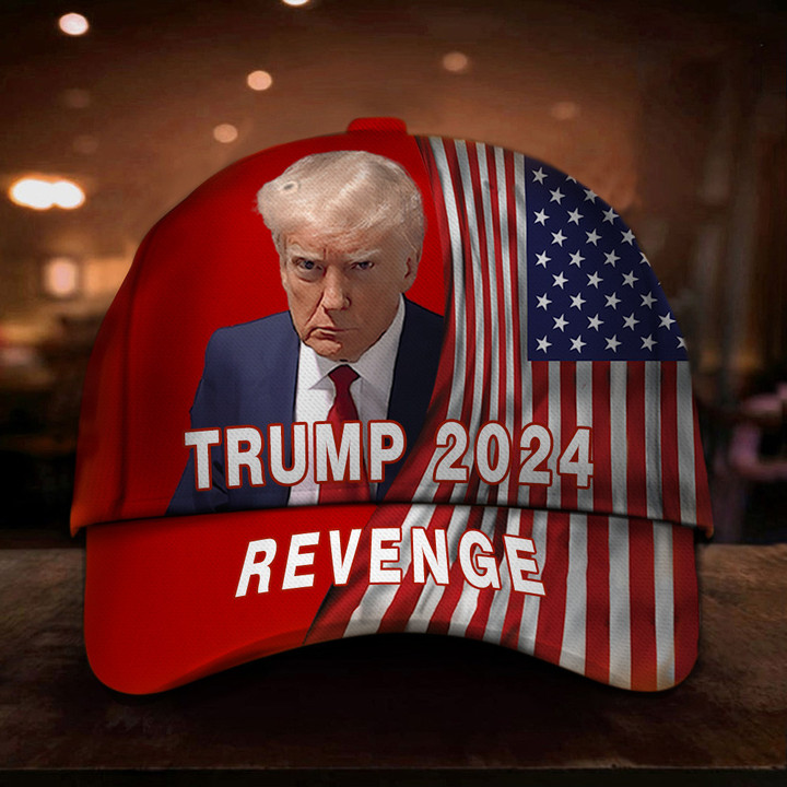 Trump 2024 Revenge Hat Red Trump Mugshot Merch American Flag Hats For Republican Supporters