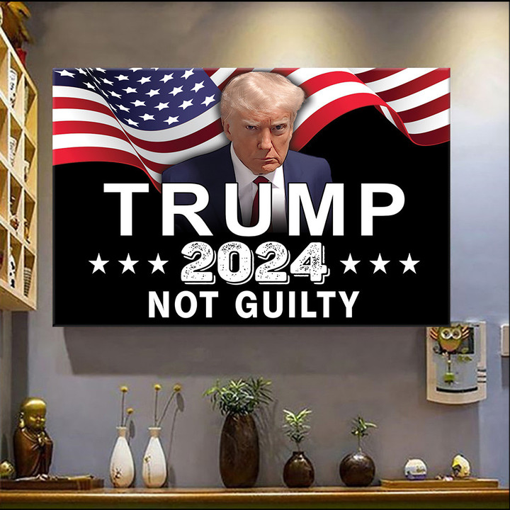 Not Guilty Trump Poster 2024 Donald Trump Mugshot Political Merch MAGA