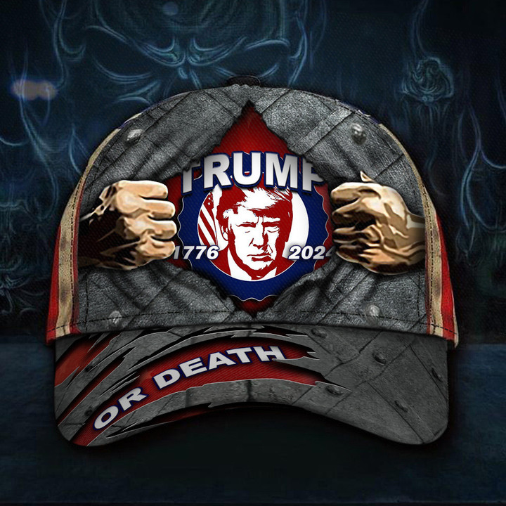 1776 2024 Trump Or Death Hat Donald Trump Mugshot Merch MAGA American Flag Hats