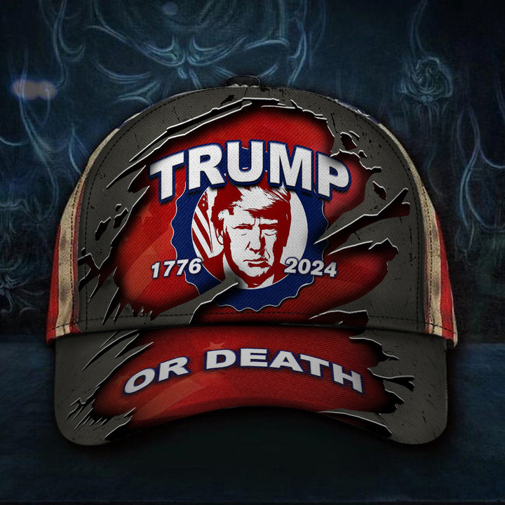 Trump Or Death Hat Donald Trump Mug Shot Merch 1776 2024 American Flag Political Merch