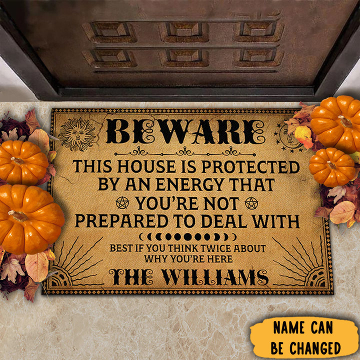 Custom This House Is Protected By An Energy That Doormat Best Halloween House Decorations