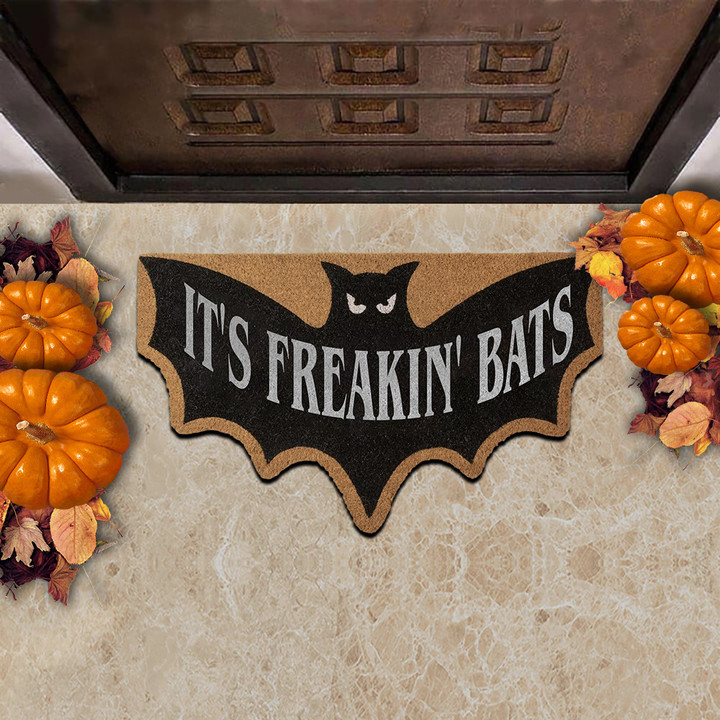 It's Freakin Bats Doormat Halloween Ideas Front Door Mat Indoor Gifts For Halloween