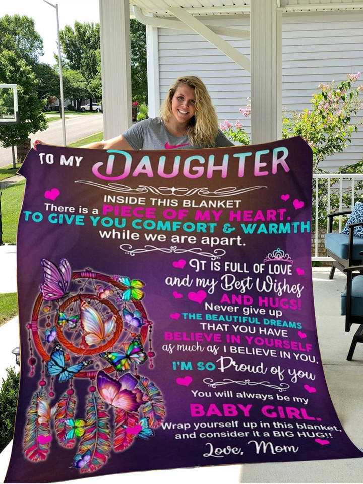 Dreamcatcher Mom To My Daughter Fleece Blanket Birthday Gift For My Daughter