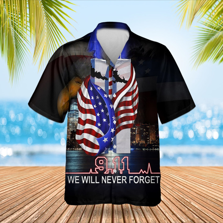 9 11 We Will Never Forget Hawaii Shirt Twin Towers 21st Anniversary Of 9 11 2022 Patriotic Clothing