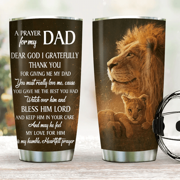 Lion A Prayer For My Dad Tumbler Sympathy Present For Someone Who Lost Their Dad