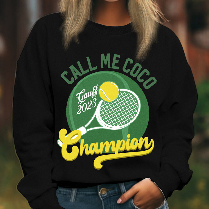 Call Me Coco Champion Sweatshirt Tennis Coco Gauff 2023 Us Open Apparel Fan Gift Ideas