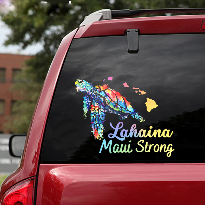 Lahaina Maui Strong Car Sticker Turtle Graphic Prayers For Maui Merch