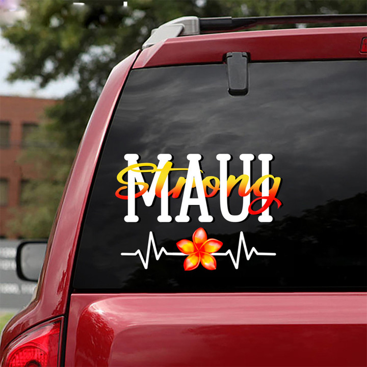 Maui Strong Car Sticker Heartbeat Prayers For Maui Lahaina Strong Merchandise