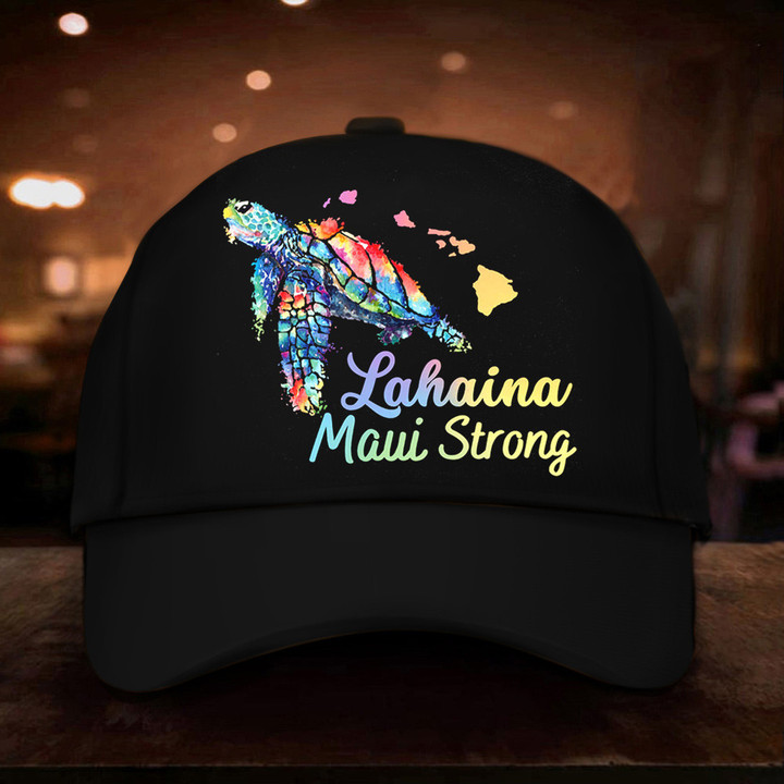 Lahaina Maui Strong Hat Turtle Graphic Prayers For Maui Hat Merch