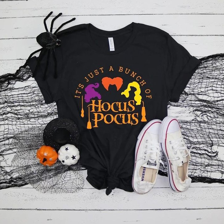 It's Just A Bunch Of Hocus Pocus Shirt Halloween Womens Ladies T-Shirt Gifts For Her