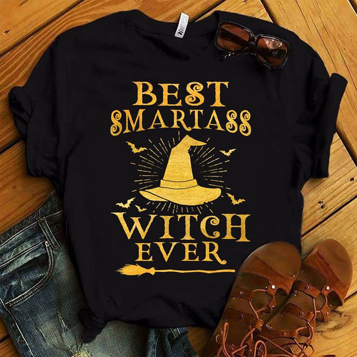 Best Smatess Witch Ever Halloween Shirt Ladies Womens Funny Witch Shirt Sayings