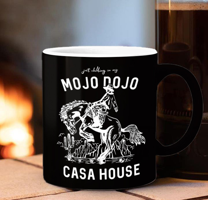 Mojo Dojo Casa House Mug Black Cowboy Western Mojo Dojo Casa House For Sale