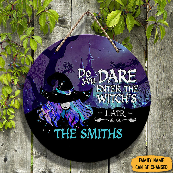 Custom Do You Dare Enter Witch's Lair Halloween Wooden Sign Witch Themed Halloween Decor