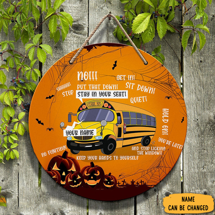 Custom School Bus Halloween Wooden Sign Best Gifts For Bus Drivers Halloween Decorations