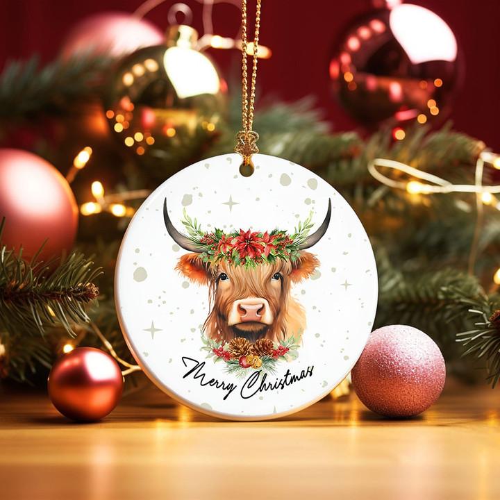 Highland Cow Ornament Merry Christmas Highland Cow Ornaments For Sale