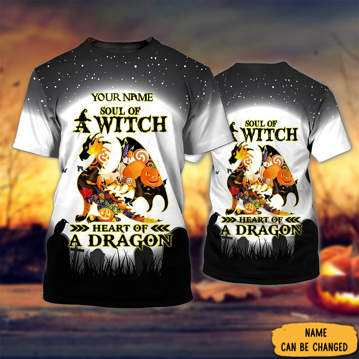 Custom Soul Of Witch Heart Of A Dragon Halloween Shirt Dragon Gifts For Adults