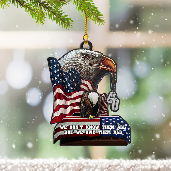 Eagle We Don't Know Them All But We Owe Them All Ornament For Veteran Christmas Gifts