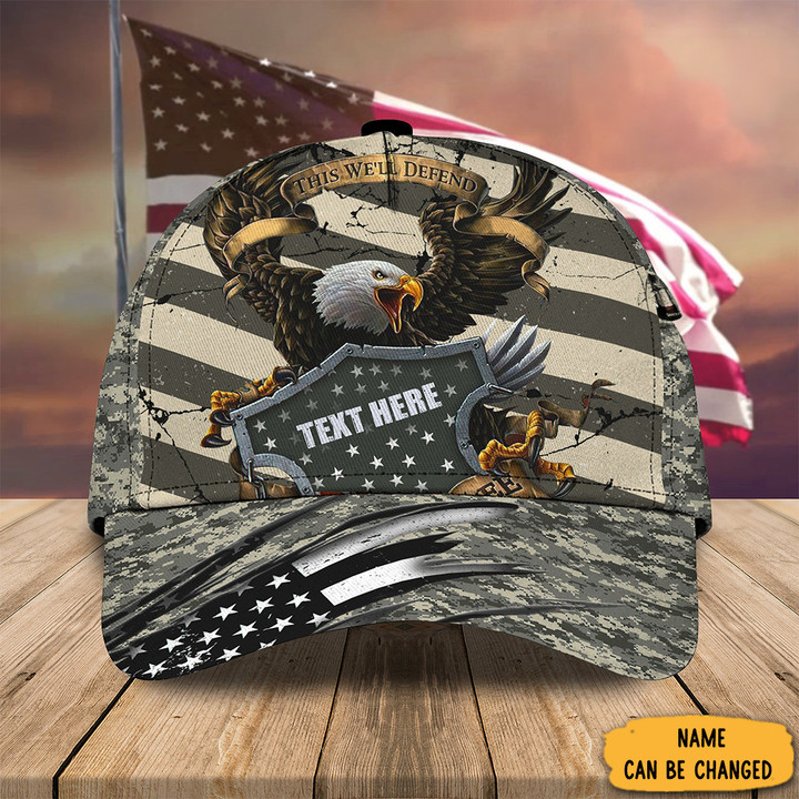Personalized Eagle Veteran Camo Hat This We'll defend Patriotic Gifts For Veteran 2023