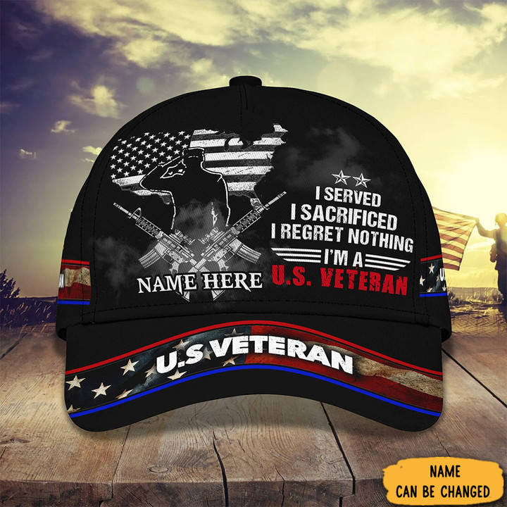 Custom Veteran Hat I Served I Sacrificed I Regret Nothing Veteran Appreciation Gifts