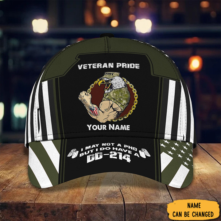 Personalized Eagle DD-214 Army Veteran Hat Patriotic Honor Gifts For Army Veterans